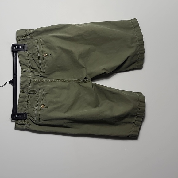 TORY BURCH 100% Cotton Bermuda Chino Olive Green Shorts Size 28 - Picture 11 of 16